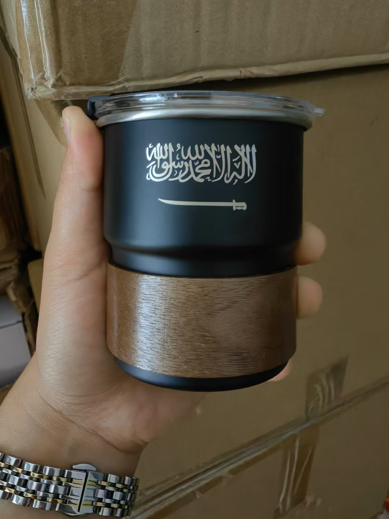 Coffee Tea Name - 뚜껑이 달린 스테인리스 스틸 컵 맥주