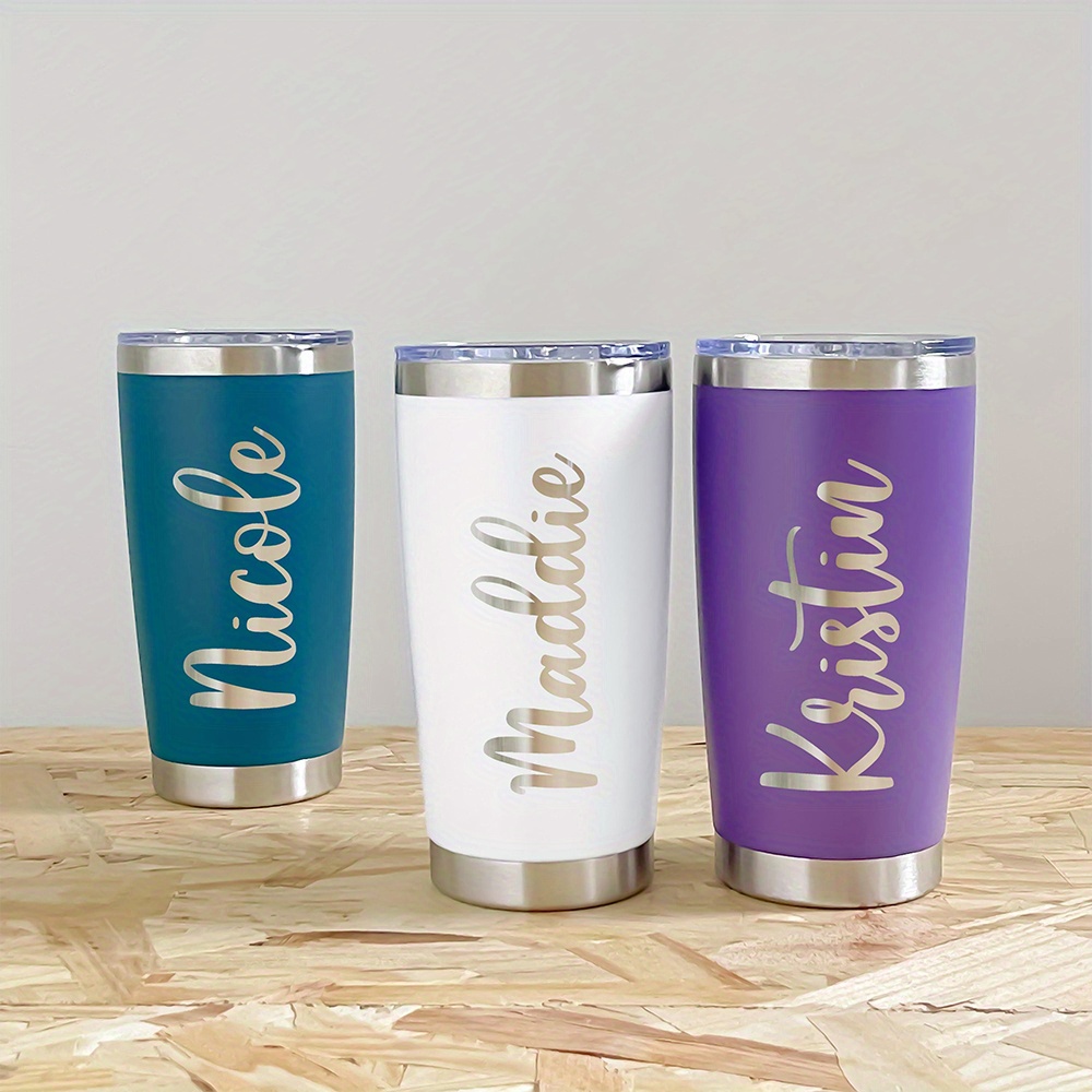 Coffee Tea Name - 맞춤 이름 각인 20온스 스테인리스 스틸