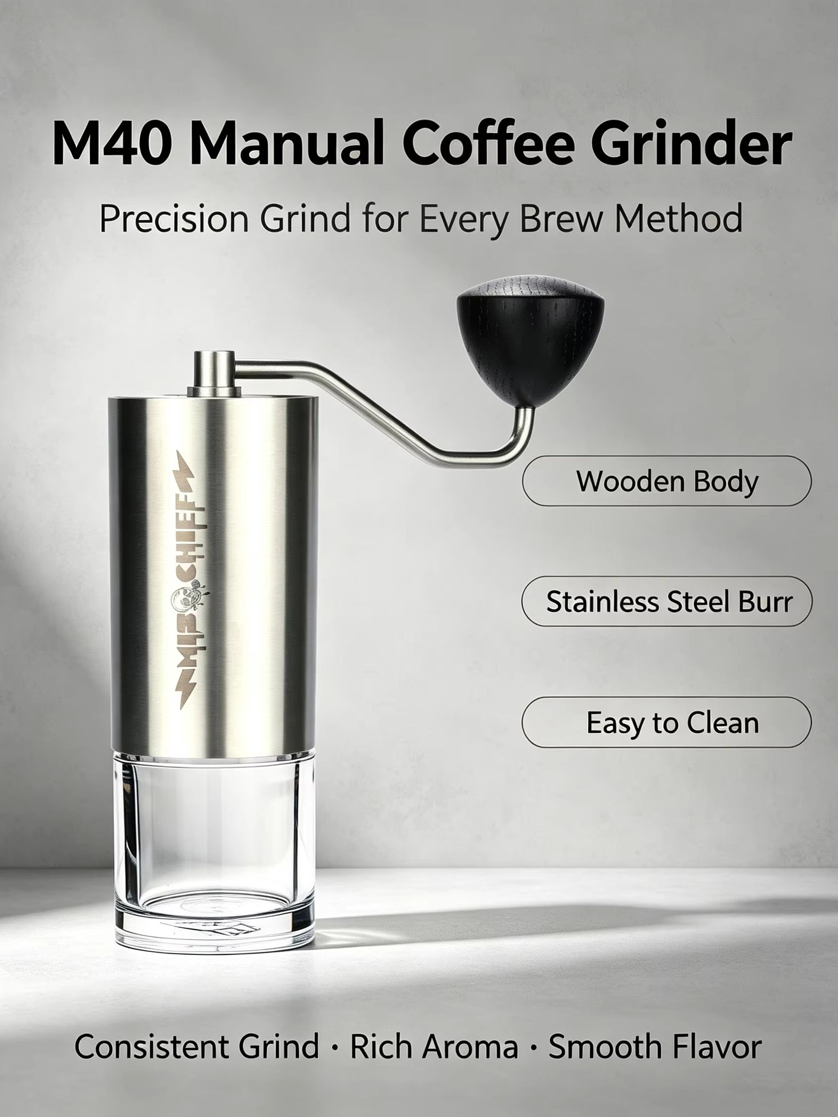 미스치프 M40 수동 커피 그라인더 |   고질소강 버 - Burr Hand Grinder 리뷰 및 가격
